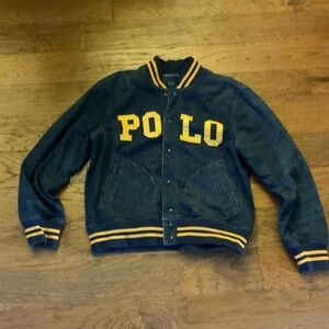 Polo by Ralph Lauren Men's Navy and Yellow Varsity Jacket